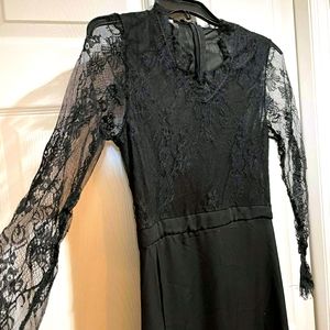 Sexy V-Neck Lace Split Evening Dress